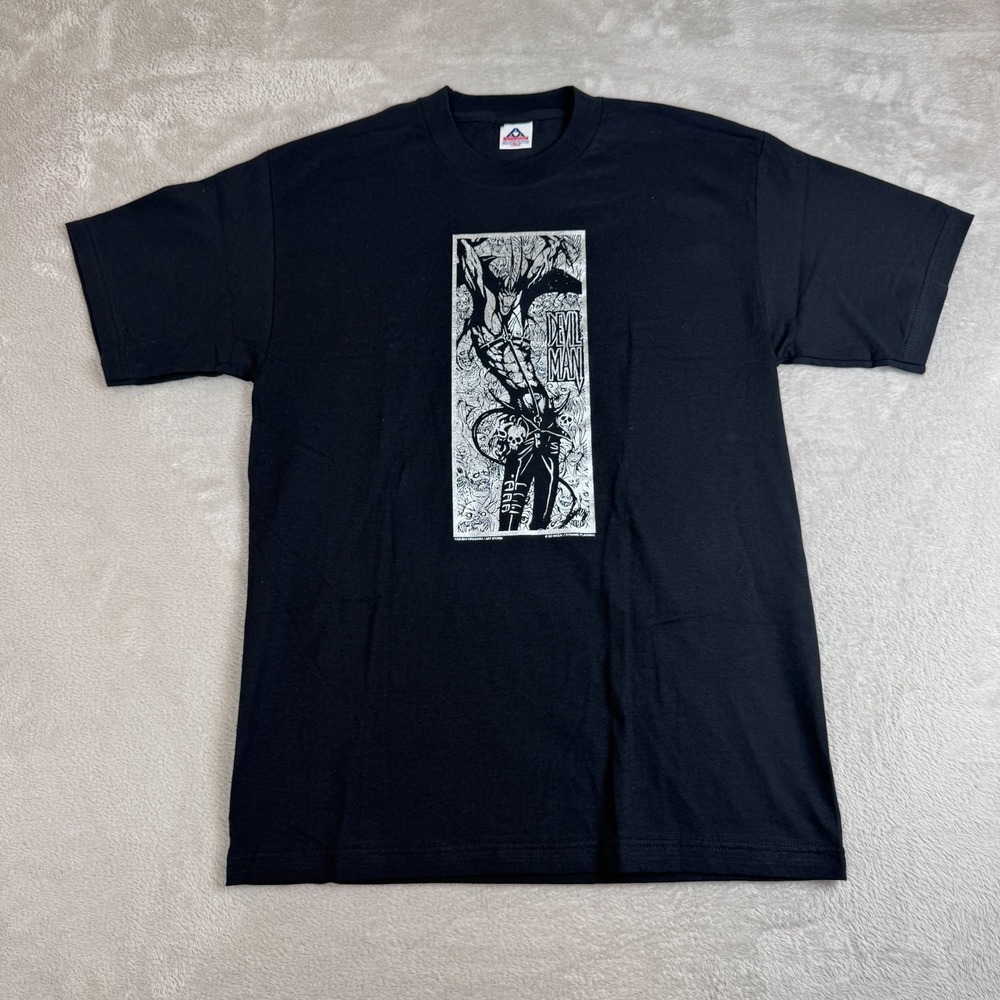 90s VTG Alstyle Apparel & Activewear Devilman Shirt Mens L Black Preowned Gothic